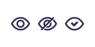 visible and hidden icons with an eye vector