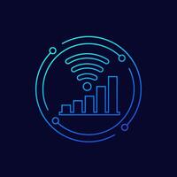 Wi-Fi signal strength icon, linear design vector