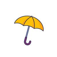 umbrella icon on white with outline vector