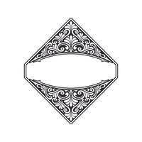 Ornament floral design element for frame, border, and wedding with vintage style vector
