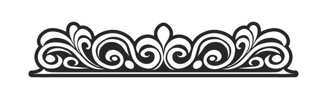 Ornament floral design element for frame, border, and wedding with vintage style vector