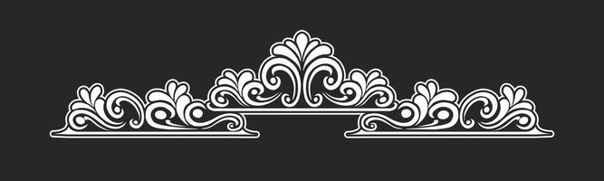 Ornament floral design element for frame, border, and wedding with vintage style vector