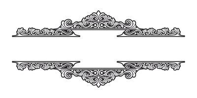 Ornament floral design element for frame, border, and wedding with vintage style vector
