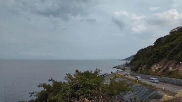 Beautiful sea view at Nang Phaya Hill Scenic Point. Check-in point and popular tourist attraction, Chanthaburi, Thailand video