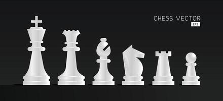 conjunto de ajedrez piezas. realista ajedrez pedazo iconos tablero juego. ilustración vector