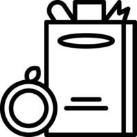 Food bag icon. Food delivery paper bag icon vector