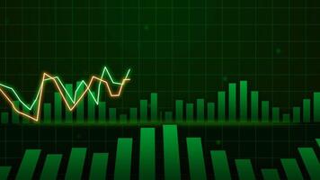 dynamisk grön Graf Diagram företag tillväxt teknologi animation. digital analys statistisk Diagram växa. video