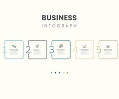 Business Infographic free template. Thin line design with icons and 5 options or steps. vector