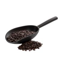 Kaffee Bohnen im ein Scoop und auf ein transparent Hintergrund ai-generativ png