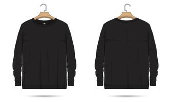 Casual sweater mockup front and back view vector