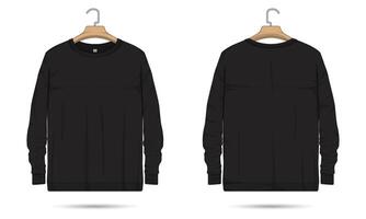 Casual sweater mockup front and back view vector
