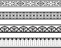 monocromo sin costura chino nacional ornamento. borde, marco, decoración, asiático pueblos vector