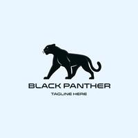 Black panther logo template. Panther logo design illustration vector