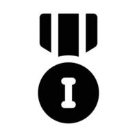 Simple Gold Medal solid icon. The icon can be used for websites, print templates, presentation templates, illustrations, etc vector