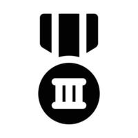Simple Bronze Medal solid icon. The icon can be used for websites, print templates, presentation templates, illustrations, etc vector