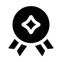 Simple Award Medal solid icon. The icon can be used for websites, print templates, presentation templates, illustrations, etc vector