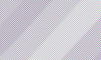 Color Halftone Dots Pattern Retro Pop Art Comic Print Close Up Wallpaper Overlay Texture on White Background vector