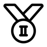 Simple Second Medal icon. The icon can be used for websites, print templates, presentation templates, illustrations, etc vector