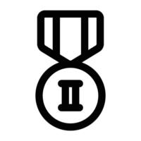 Simple Silver Medal icon. The icon can be used for websites, print templates, presentation templates, illustrations, etc vector