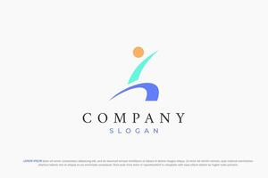 human yoga and letter l logo vector