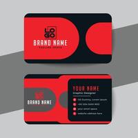 Corporate Modern Business Card Template black and red clean business card . vector