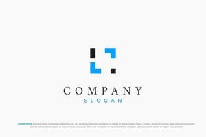 letter l and camera shot logo vector