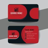 Corporate Modern Business Card Template black and red clean business card . vector