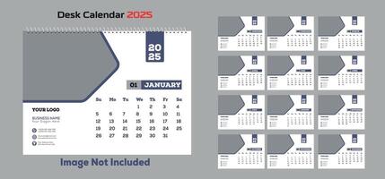 escritorio calendario 2025 vector