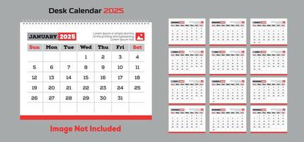 escritorio calendario diseño 2025 vector