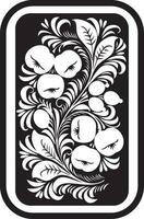 monochrome Russian national ornament Khokhloma. fruit and berry Patterns of the Slavic peoples. vector