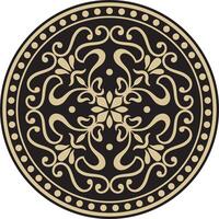 golden classic European circle. Round pattern of the peoples of Ancient Rome, Greece. Floral ornament. vector