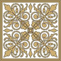 cuadrado dorado floral europeo nacional modelo. étnico rectángulo ornamento de antiguo Grecia, romano imperio. vector