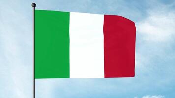 3d illustrazione di il bandiera di Italia, spesso riferito per nel italiano come I l tricolore, è il nazionale bandiera di italiano repubblica. video