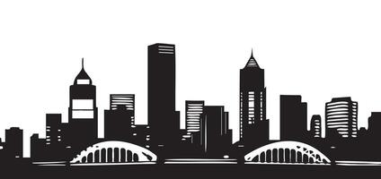 Black silhouette city vector