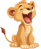 Lion Cartoon - A baby lion screaming illustration png