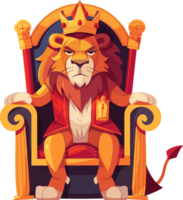 Lion - A king lion sitting on throne isolated png