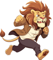 A Lion Reporter Cartoon Isolated png