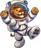 Lion - A lion in spacesuit Cartoon on a Transparent Background png