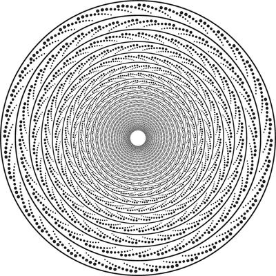 monochrome abstract round pattern. Funnel of the universe from circles. Ornament for sandblasting.