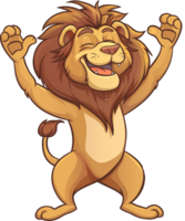 Lion - une content Lion dessin animé sur une transparent Contexte png