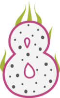 Dragon Fruit Alphabets and number png