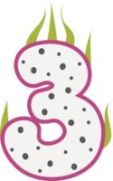 Dragon Fruit Alphabets and number png