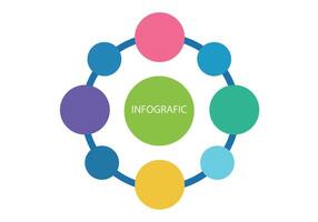 infografía, circulo diagrama de flujo, flujo de trabajo, diagrama, organización gráfico vector