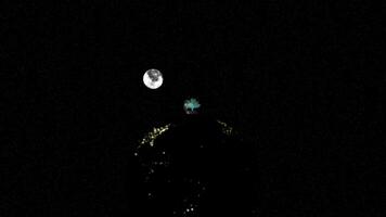 3d illustratie van planeet aarde wereldbol in buitenste ruimte met een boom Bij de top in glas Hoes video