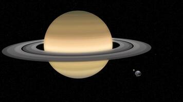 aarde-maan en planeet Saturnus vergelijking, Saturnus is de zesde planeet van de zon en de een na grootste in de zonne- systeem video