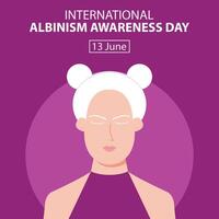 illustration graphic of pigtailed girl, perfect for international day, albinism awareness day, celebrate, greeting card, etc. vector