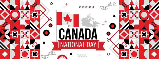 Canada national day banner with Canadian flag colors background, creative independence day banner with raising hand. Poster, card, banner, template, for Celebrate annual vector