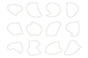 Blobs Abstract Shape Set Abstract Black Shapes Liquid Shape Elements Random Outline Fluid Shapes. vector