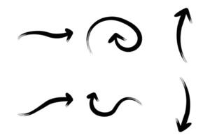 Brush Arrow Direction Shape Curved Line Pictogram Symbol Visual Illustration Set vector