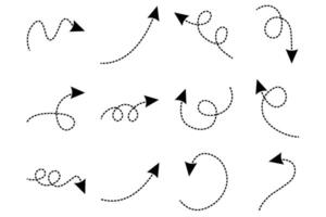 mano dibujado flecha forma curvo líneas colocar. vector